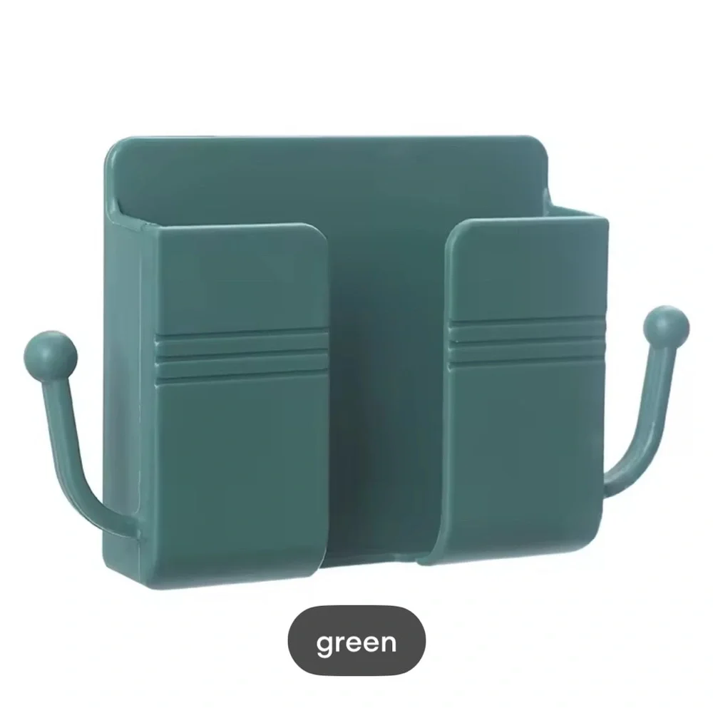 Wall-Mounted Storage Hook Phone Holder Charging Dock Hook Stand - Green